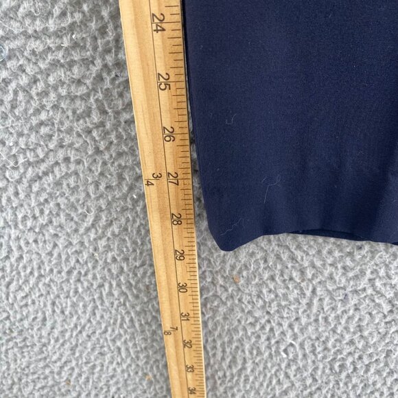 Talbots Pants Womens 12 Navy Stretch Tapered Leg Pockets Office Career Casual - Picture 10 of 12